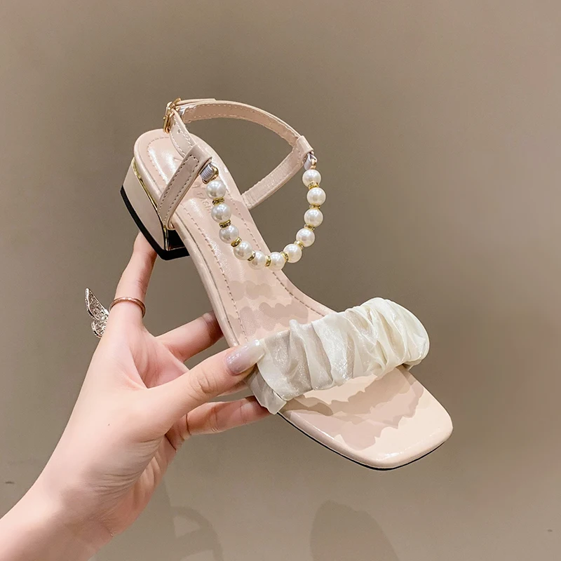 Summer 2024 Outdoor Sandals for Woman Buckles Footwear Open Toe Women's Shoes Beige with Low Heels Korea Comfortable and Elegant
Summer 2024 Outdoor Sandals for Woman Buckles Footwear Open Toe Women's Shoes Beige with Low Heels Korea Comfortable and Elegant