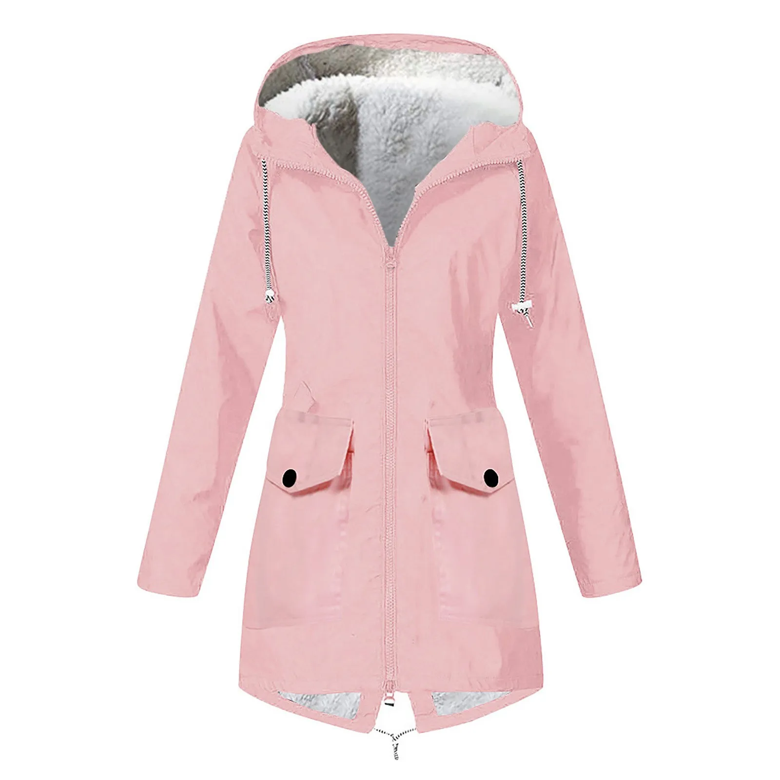 

Women's Fashion Warm Coat Jacket Outwear Fur Lined Trench Winter Warm Hooded Parka OverCoat Female Hoodie Dress Women Clothing