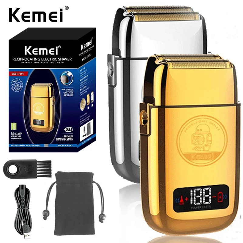 Kemei Tx3 Metal Housing Rechargeable Electric Shaver For Men Hair Beard Electric Razor Bald Head Shaving Machine Professional
Kemei Tx3 Metal Housing Rechargeable Electric Shaver For Men Hair Beard Electric Razor Bald Head Shaving Machine Professional
