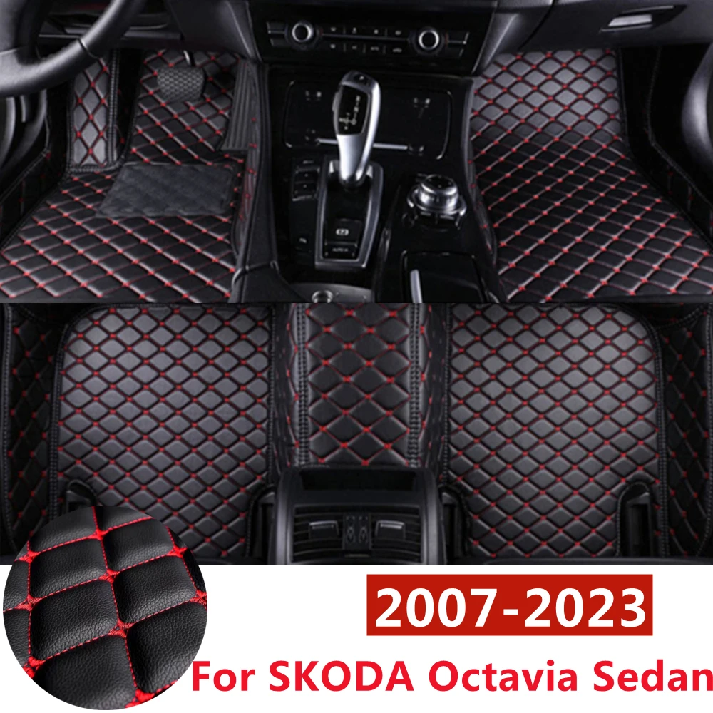 

SJ Full Set Custom Fit For SKODA Octavia Sedan 2017-18-2023 Car Floor Mats Front & Rear FloorLiner Styling Auto Parts Carpet Pad