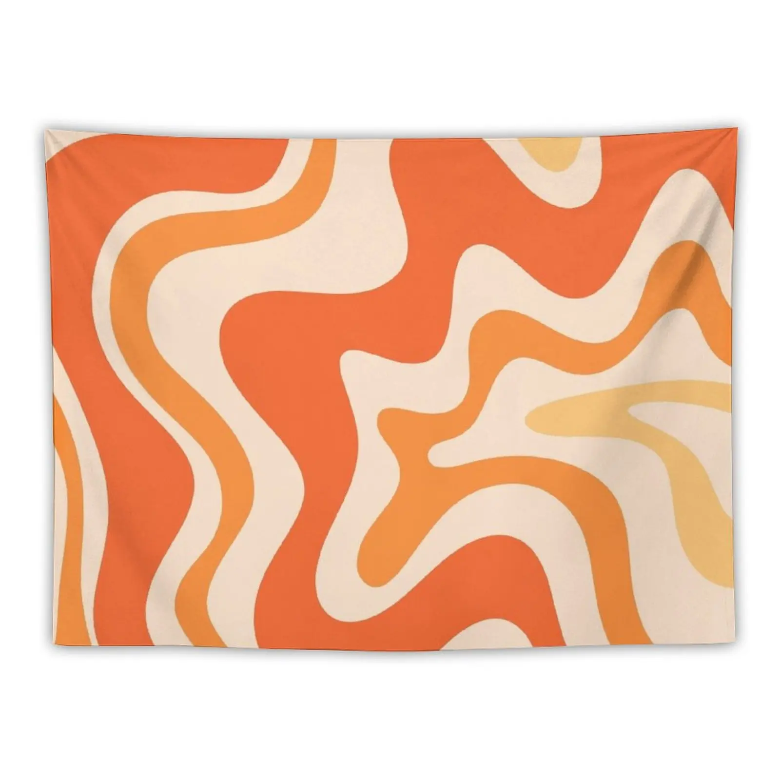 

Tangerine Liquid Swirl Retro Modern Abstract Pattern Tapestry Wall Hanging For Bedroom Wallpaper Bedroom Tapestry