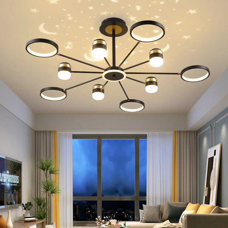

Modern Simple LED Starry Sky Chandeliers Smart Living Room Light Minimalist Lamps Dining Room Bedroom Home Decoration Chandelier