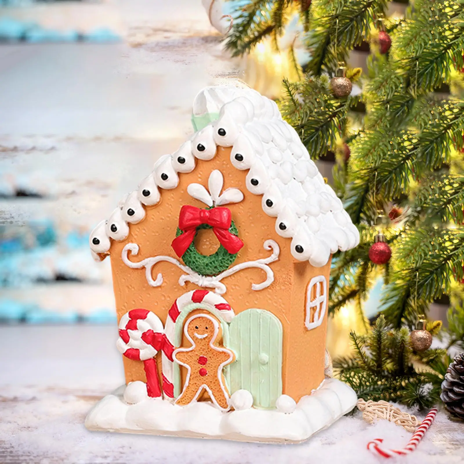 Christmas Miniature Gingerbread House Resin Christmas Gingerbread House for Office Dining Table Xmas Party Shops Holiday 
Christmas Miniature Gingerbread House Resin Christmas Gingerbread House for Office Dining Table Xmas Party Shops Holiday