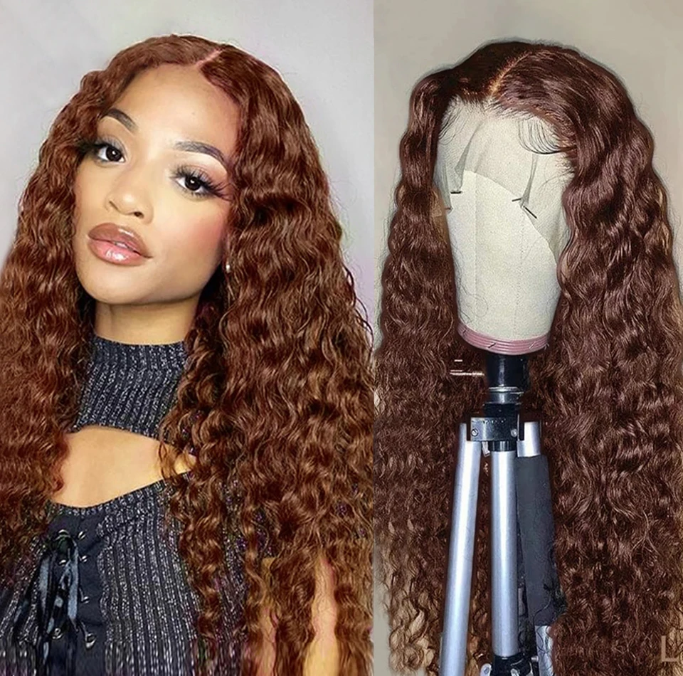#4 Chocolate Brown Colored Deep Wave Lace Front Human Hair Wigs Cranberry Brazilian Deep Wave 13x4 Lace Frontal Wig
#4 Chocolate Brown Colored Deep Wave Lace Front Human Hair Wigs Cranberry Brazilian Deep Wave 13x4 Lace Frontal Wig