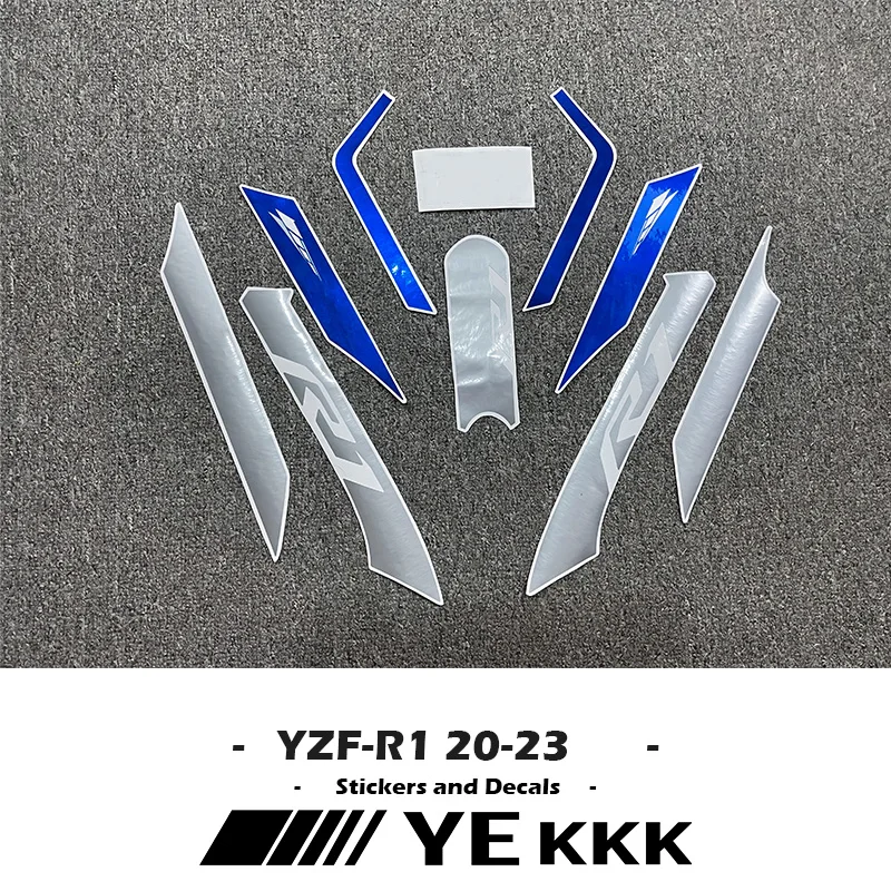 

For YAMAHA YZFR1 YZF-1000 R1 2020-2023 Fairing Shell Sticker Decal Hollow Line Design Front Full Vehicle Sticker All Logos