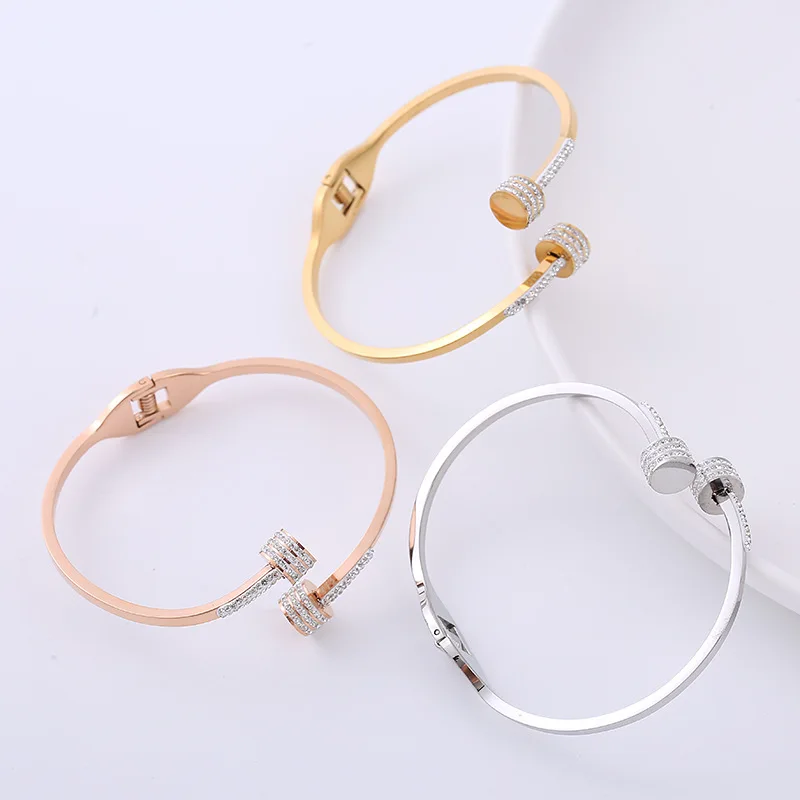 Luxury Three Layers Rhinestone Cylinder Bracelets Charm Stainless Steel Bulk Jewelry for Women Anniversary Valentines Day Gifts
Luxury Three Layers Rhinestone Cylinder Bracelets Charm Stainless Steel Bulk Jewelry for Women Anniversary Valentines Day Gifts