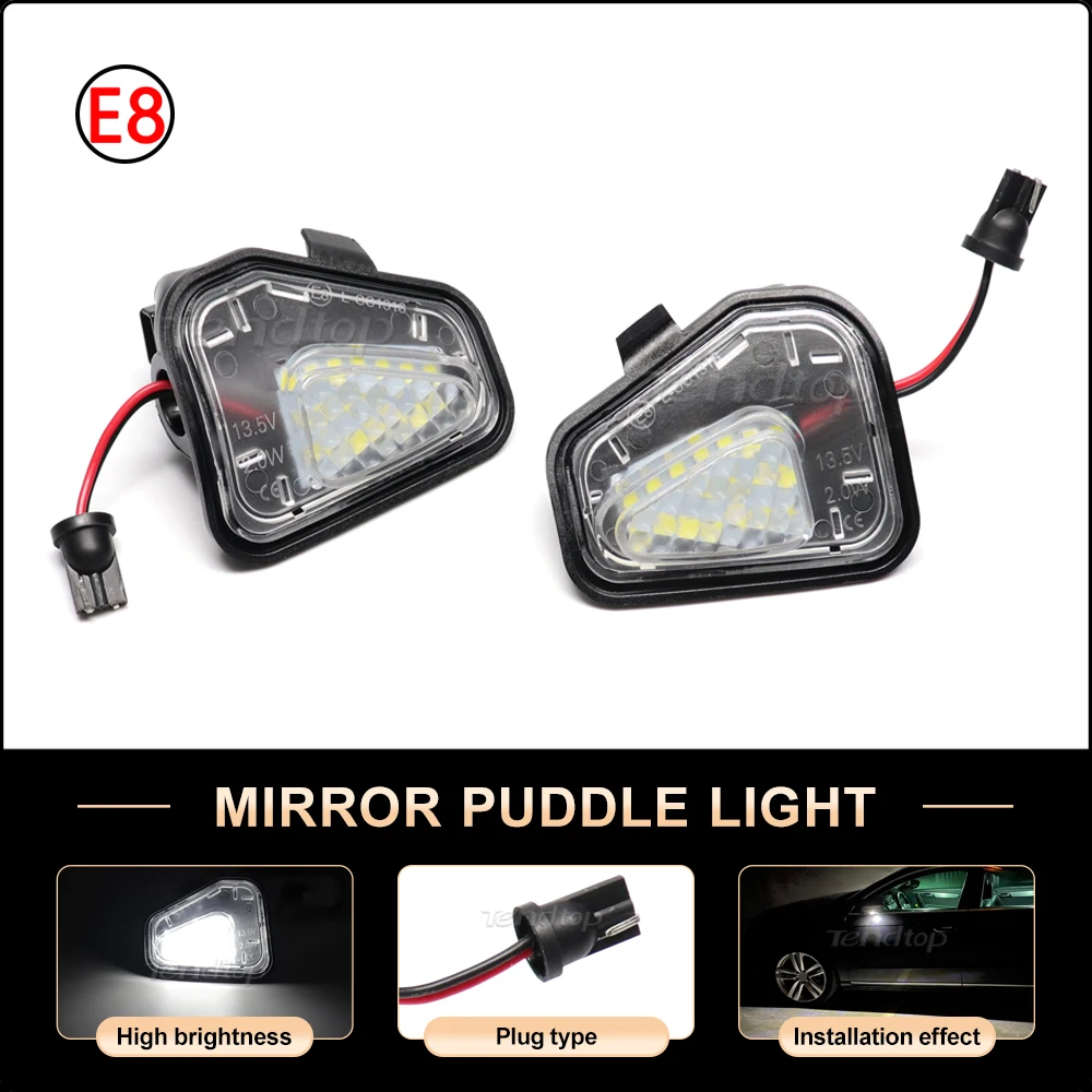 

2pc Error Free White Led Under Side Mirror Puddle Light For VW Passat B7 CC Scirocco Jetta MK6 EOS Beetle R Puddle Welcome Light