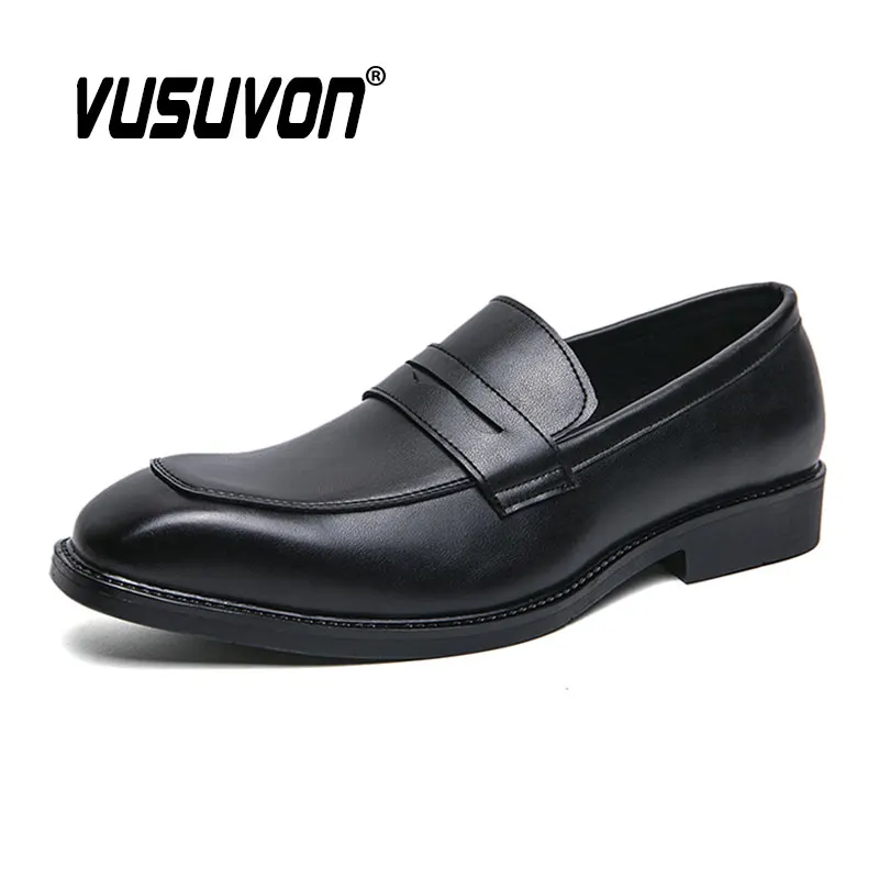 

Penny Loafers Formal Fashion Casual Men Dress Shoes Classic Dress Slip-On Black Causal Footwear Big Size 38-46 Flats