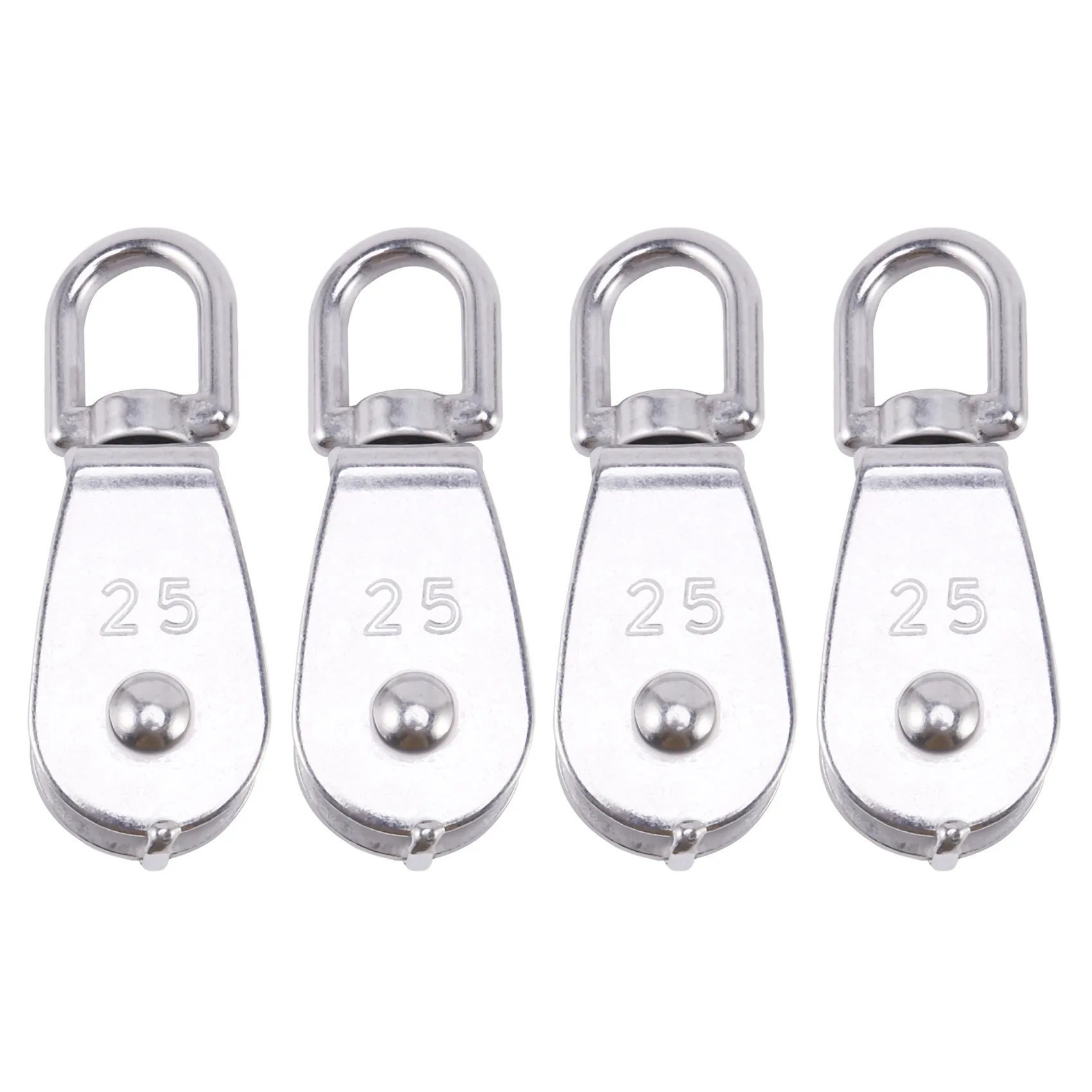 4Pcs 25MM Single Pulley Block in 304 Stainless Steel M25 Pulley Roller Loading 400Kg - Silver
4Pcs 25MM Single Pulley Block in 304 Stainless Steel M25 Pulley Roller Loading 400Kg - Silver