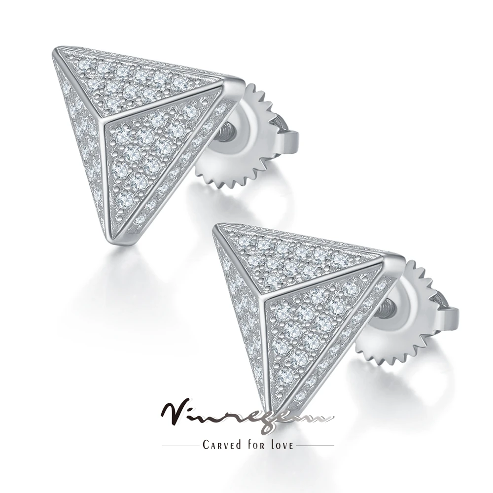 Vinregem GRA 3EX VVS D Moissanite Diamonds Triangle Ear Studs Earrings 18K Gold Plated 925 Sterling Silver Hip Hop Rock Jewelry
Vinregem GRA 3EX VVS D Moissanite Diamonds Triangle Ear Studs Earrings 18K Gold Plated 925 Sterling Silver Hip Hop Rock Jewelry
