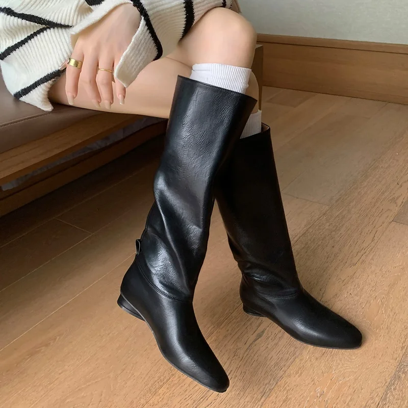 simple design soft leather knee high boots women black square toe knight boots luxury designer brand shoes outdoor botas mujer
simple design soft leather knee high boots women black square toe knight boots luxury designer brand shoes outdoor botas mujer
