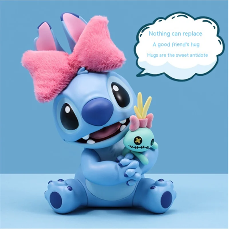 

Disney Action Figures Lilo & Stitch Sweet Hug Hit Themed Cartoon Figure Doll Bow Knot Stitch Toys Birthday Surprise Gifts