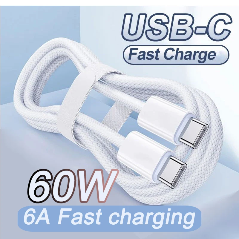 6A 60W Original USB C Cable For iPhone 15 Plus Pro Max iPad Dual Type C Data Line For Samsung S23 S22 Ultra Fast Charging Cable
6A 60W Original USB C Cable For iPhone 15 Plus Pro Max iPad Dual Type C Data Line For Samsung S23 S22 Ultra Fast Charging Cable
