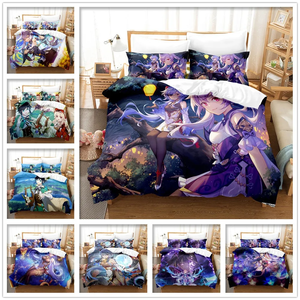 Three-Piece 3D Digital Printed Games Genshin Down Quilt Cover With Winter Home Polyester Quilt Cover With Cartoon Pattern
Three-Piece 3D Digital Printed Games Genshin Down Quilt Cover With Winter Home Polyester Quilt Cover With Cartoon Pattern