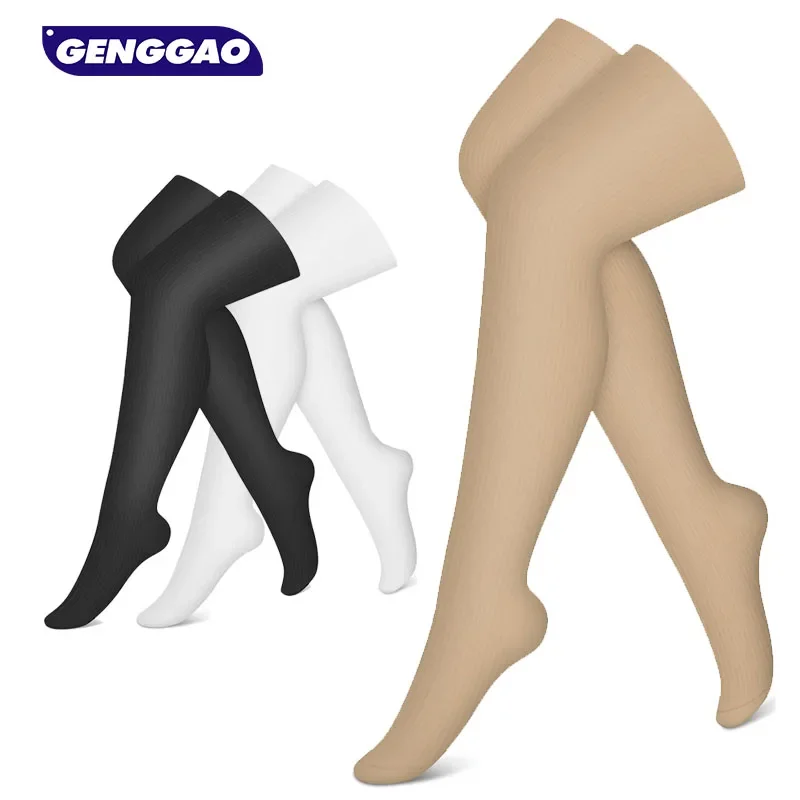 

GEGGAO 1 Pair Compression Socks Knee High Compression Sock for Women & Men Stockings for Running, Cycling,Athletic
