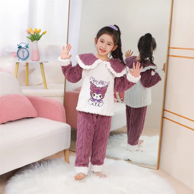 Kawaii Sanrio Kuromi Hello Kitty Cartoon Animation Children's Pajamas Girly Heart My Melody Flannel Princess Loungewear Set
Kawaii Sanrio Kuromi Hello Kitty Cartoon Animation Children's Pajamas Girly Heart My Melody Flannel Princess Loungewear Set
