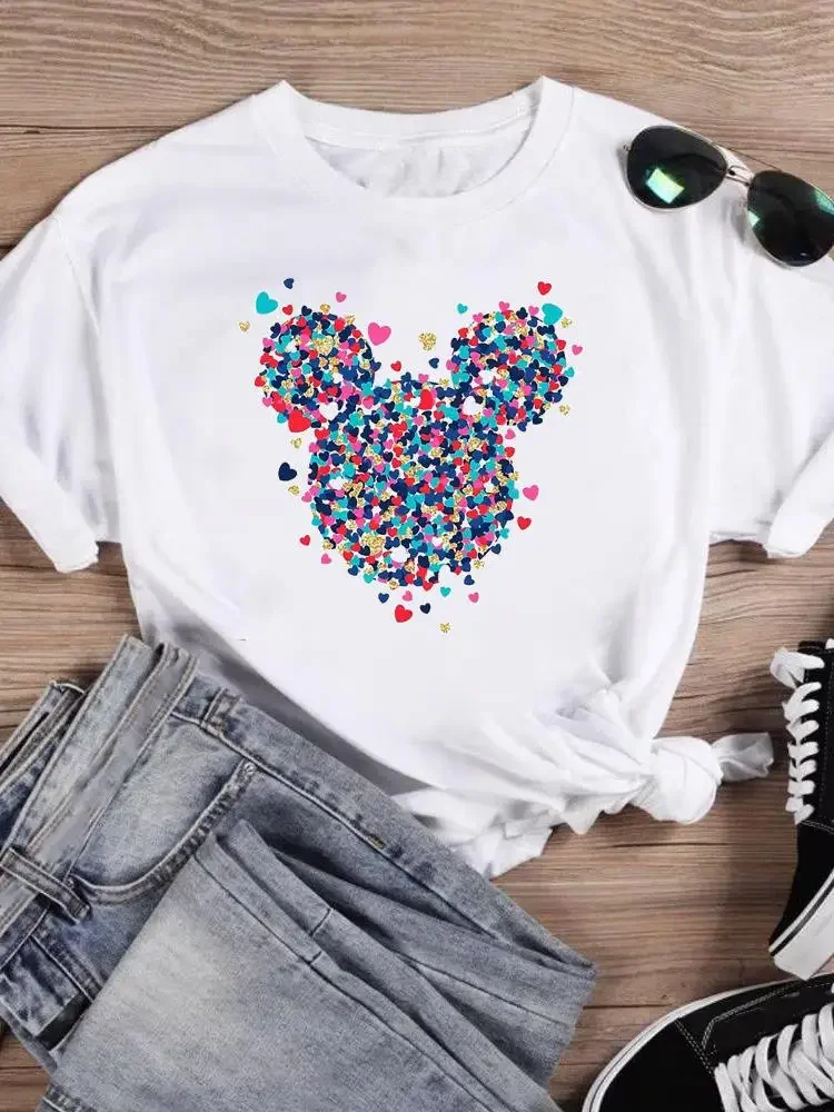 Fashion Bow Love Valentine Women T-shirt Cartoon Print Clothing Mickey Mouse T Shirt Casual Graphic Short Sleeve T-shirts
Fashion Bow Love Valentine Women T-shirt Cartoon Print Clothing Mickey Mouse T Shirt Casual Graphic Short Sleeve T-shirts