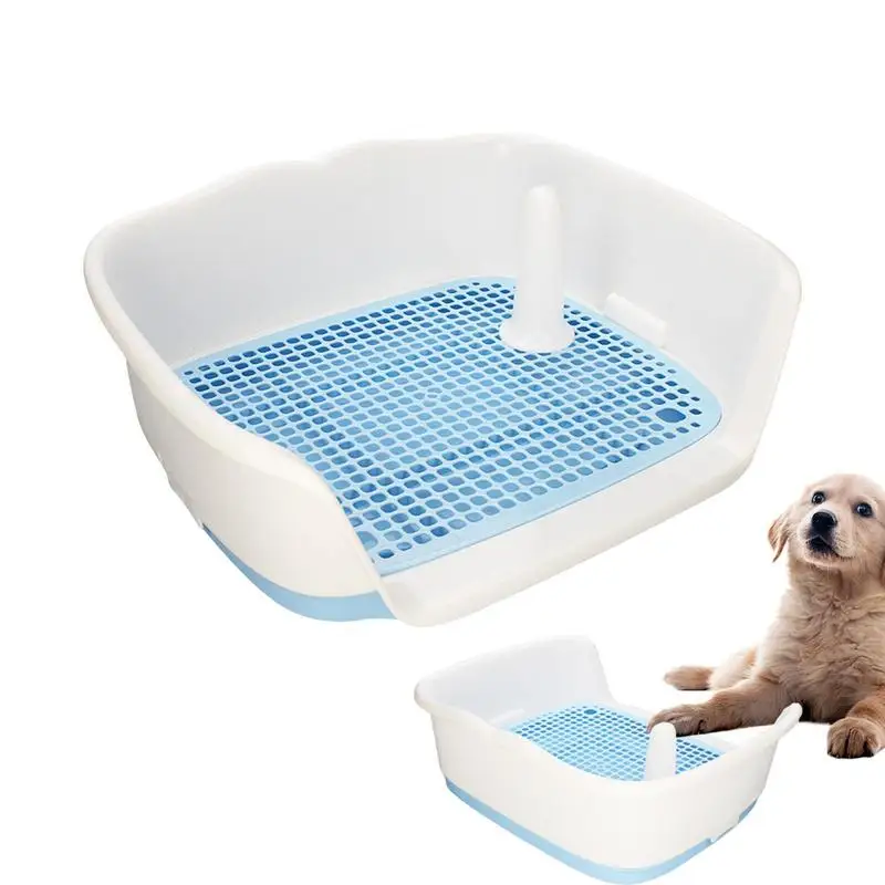 

Dog Potty Tray Detachable Pee Pad Holder Dog Litter Box Dog Toilet With Detachable Post Anti-Splash Heightened Dog Pee Pad