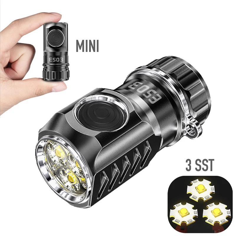 Powerful Flashlight 3*SST20 3000LM Rechargeable 18350 6-Mode Super Bright Torch IPX8 Pocket Torch Lamp Mini Led Flashlights
Powerful Flashlight 3*SST20 3000LM Rechargeable 18350 6-Mode Super Bright Torch IPX8 Pocket Torch Lamp Mini Led Flashlights