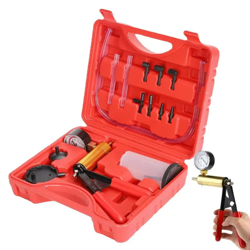 Multifunctional Hand Held Brake Bleeder Tester Set Carrying Case Vacuum Pump Car Automotive Self Kit Brake Bleeder Screw Adapter
Multifunctional Hand Held Brake Bleeder Tester Set Carrying Case Vacuum Pump Car Automotive Self Kit Brake Bleeder Screw Adapter
