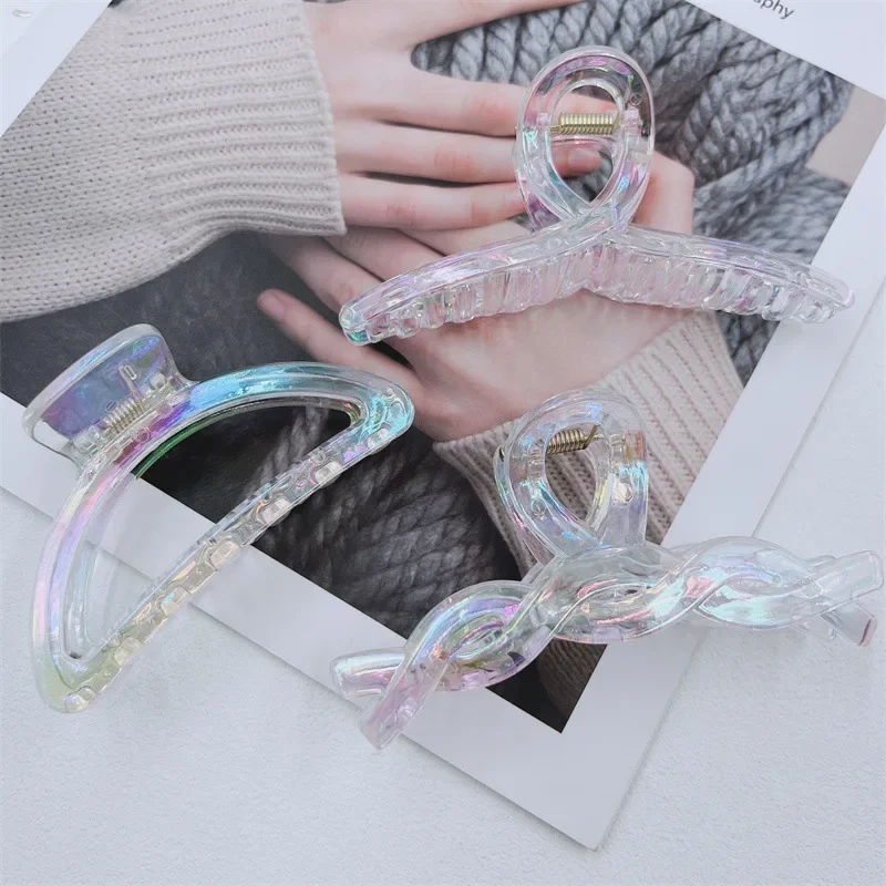 New Women's Spring 2023 Summer Transparent Hair Claw Laser Colorful Shark Clip Hair Accessories for Women Headwear
New Women's Spring 2023 Summer Transparent Hair Claw Laser Colorful Shark Clip Hair Accessories for Women Headwear