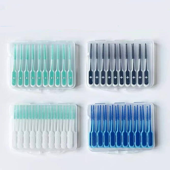 

20pcs Interdental Brush Toothpick Silicone Tooth Disposable Mint Portable Oral Clean Care Floss Silicone Picks Interdental Brush