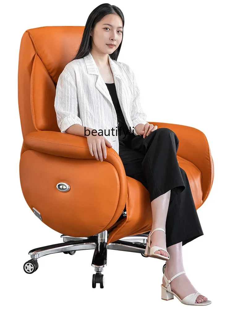 Electric Reclining Footrest Executive Chair Business Leather Computer Chair Office Chair
Electric Reclining Footrest Executive Chair Business Leather Computer Chair Office Chair