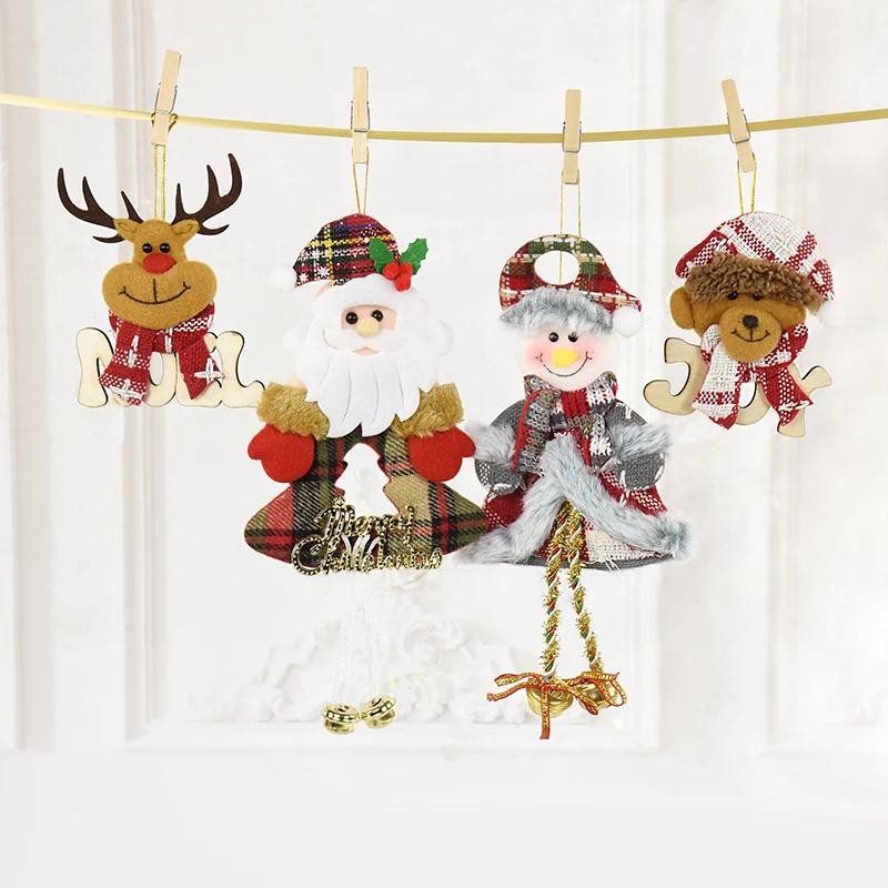 

Christmas Tree Pendant Santa Claus Snowman Deer Bear Cloth Doll Xmas Ornaments Merry Christmas Decoration for Home New Year Gift