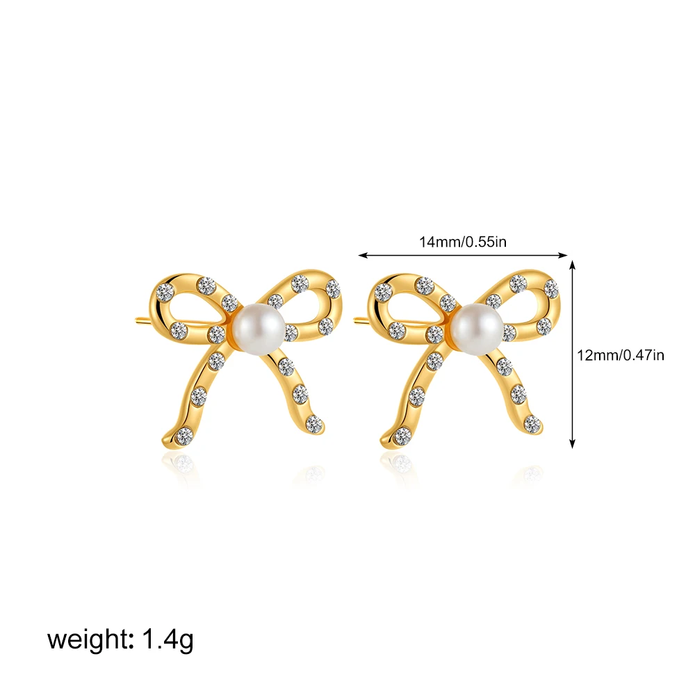 New Trendy Bow Knot Shape Fashion Cute Charm Stud Earrings For Women Shiny CZ Zircon Earring Luxury Jewelry Daily Party Gifts 15 Sef6cf9c4be984d40b02cb47e3e27359dE
