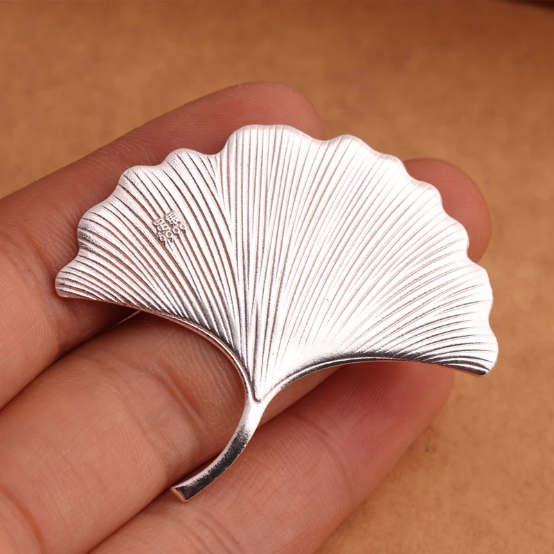 

58mm 45mm high purity silver ginkgo leaf for tea water jewery accessories DIY