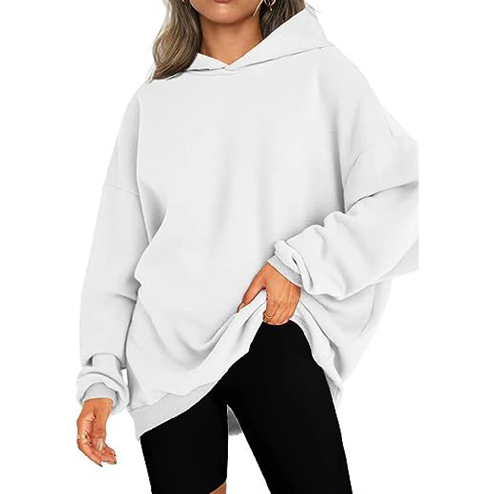 Fleece Hooded Sweatshirt for Women Oversized Fit Solid Color Casual and Stylish Perfect for Autumn and Winter
Fleece Hooded Sweatshirt for Women Oversized Fit Solid Color Casual and Stylish Perfect for Autumn and Winter
