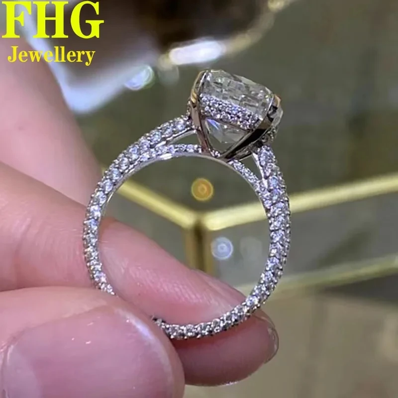 

1 2 3 4 5 Carat Solid Au585 14K White Gold Ring DVVS1 Cushion Moissanite Diamonds Wedding Party Engagement Anniversary Ring