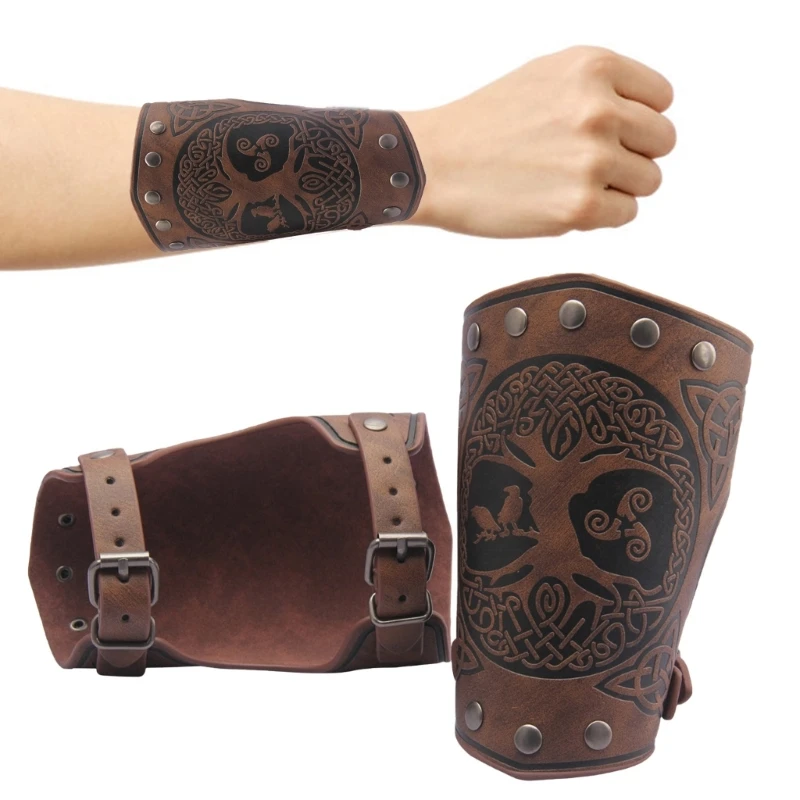 

Мужские наручи для косплея в средневековом стиле, винтажные регулируемые рукавицы пиратского рыцаря