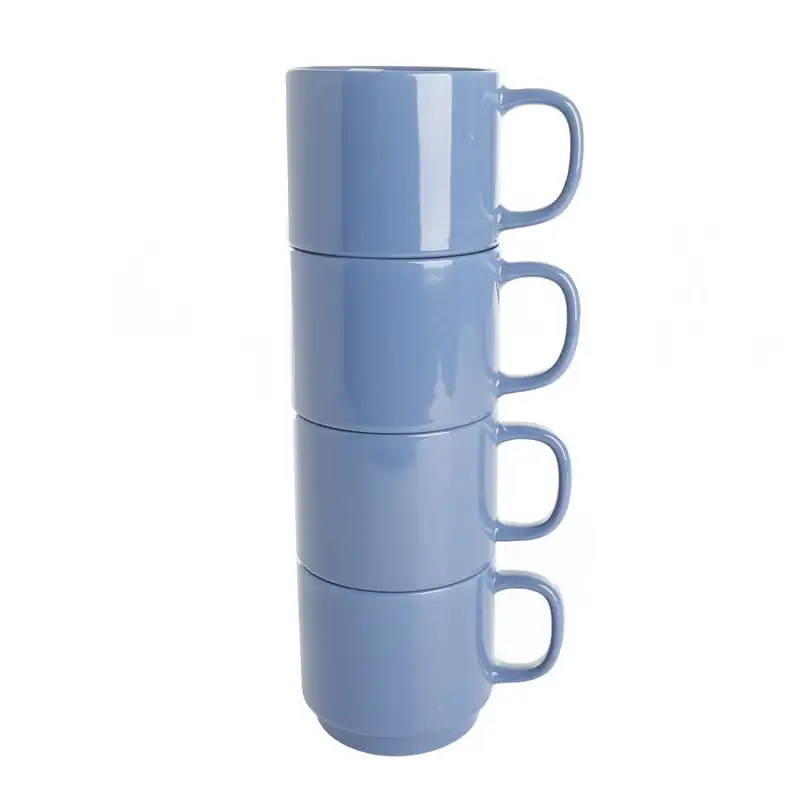 

Cups 14.8-Ounce Stackable Dark Blue Stoneware Mug Set, Set of 4 Coffe cups Glass coffee cup Ceramic coffee mug Raccoon Personali