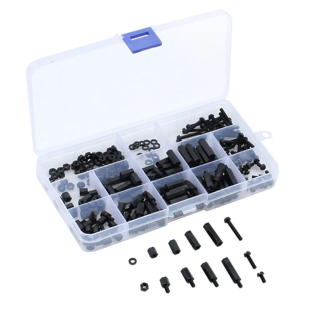 260pieces Nylon Spacers And Screws - For DIY Projects And Home Repairs With Storage Box Nuts Assorted Kit With Box black
260pieces Nylon Spacers And Screws - For DIY Projects And Home Repairs With Storage Box Nuts Assorted Kit With Box black