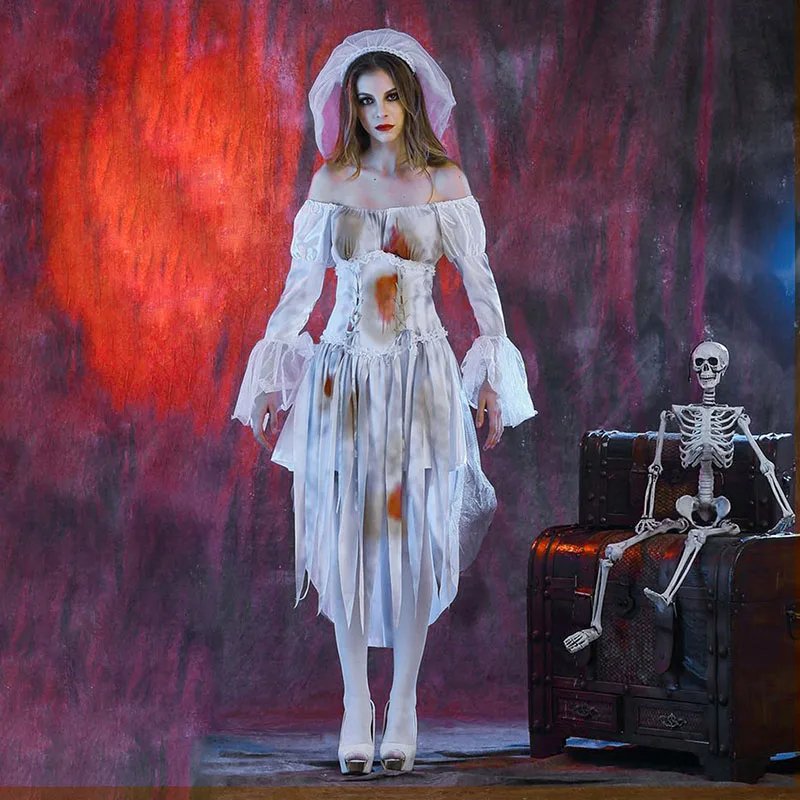 

Хэллоуин женские сексуальные страшные костюмы вампира ведьмы труп призрак невесты Косплей маскарадное платье маскарадный карнавал яркий костюм дьявола