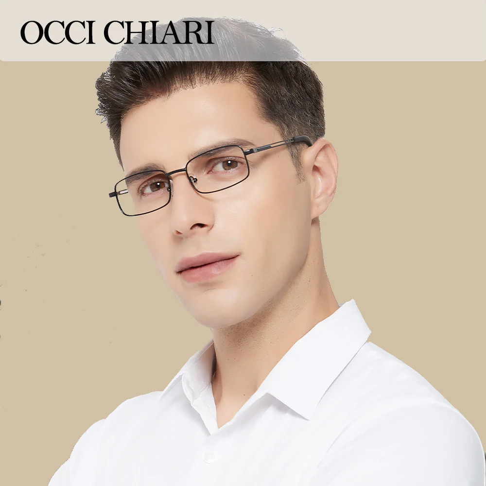 

Prescription Reading Glasses Men Presbyopia Glasses Frame Fashion Rectangular Metal Frame Eye Accessories Designed for Business