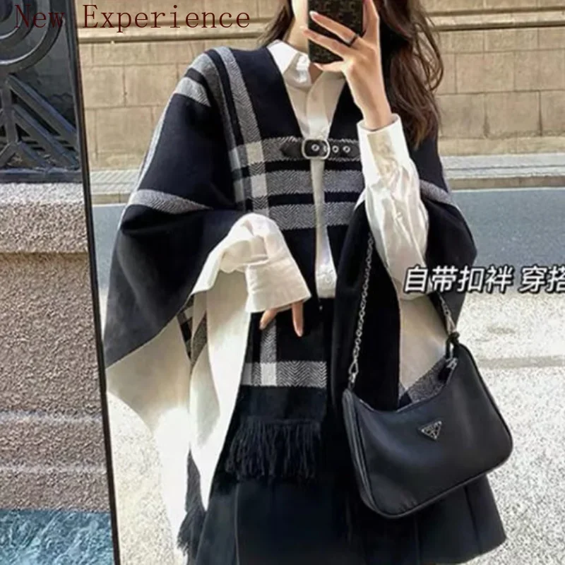 New Knitted Tassel Split Double-sided Shawl Sweater Jacket Women's Shawl Style Cardigan Loose Cloak Jacket Retro Fashion Top
New Knitted Tassel Split Double-sided Shawl Sweater Jacket Women's Shawl Style Cardigan Loose Cloak Jacket Retro Fashion Top