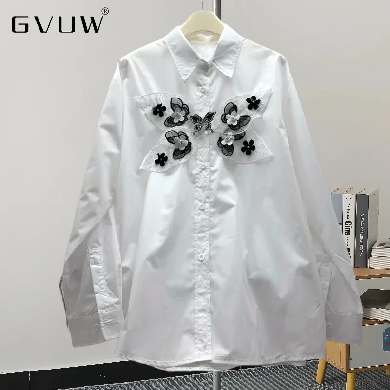 Женская однобортная рубашка GVUW, модная Свободная Повседневная рубашка с 3D цветами, отложным воротником и длинным рукавом, модель 17G7277, 2024
Женская однобортная рубашка GVUW, модная Свободная Повседневная рубашка с 3D цветами, отложным воротником и длинным рукавом, модель 17G7277, 2024