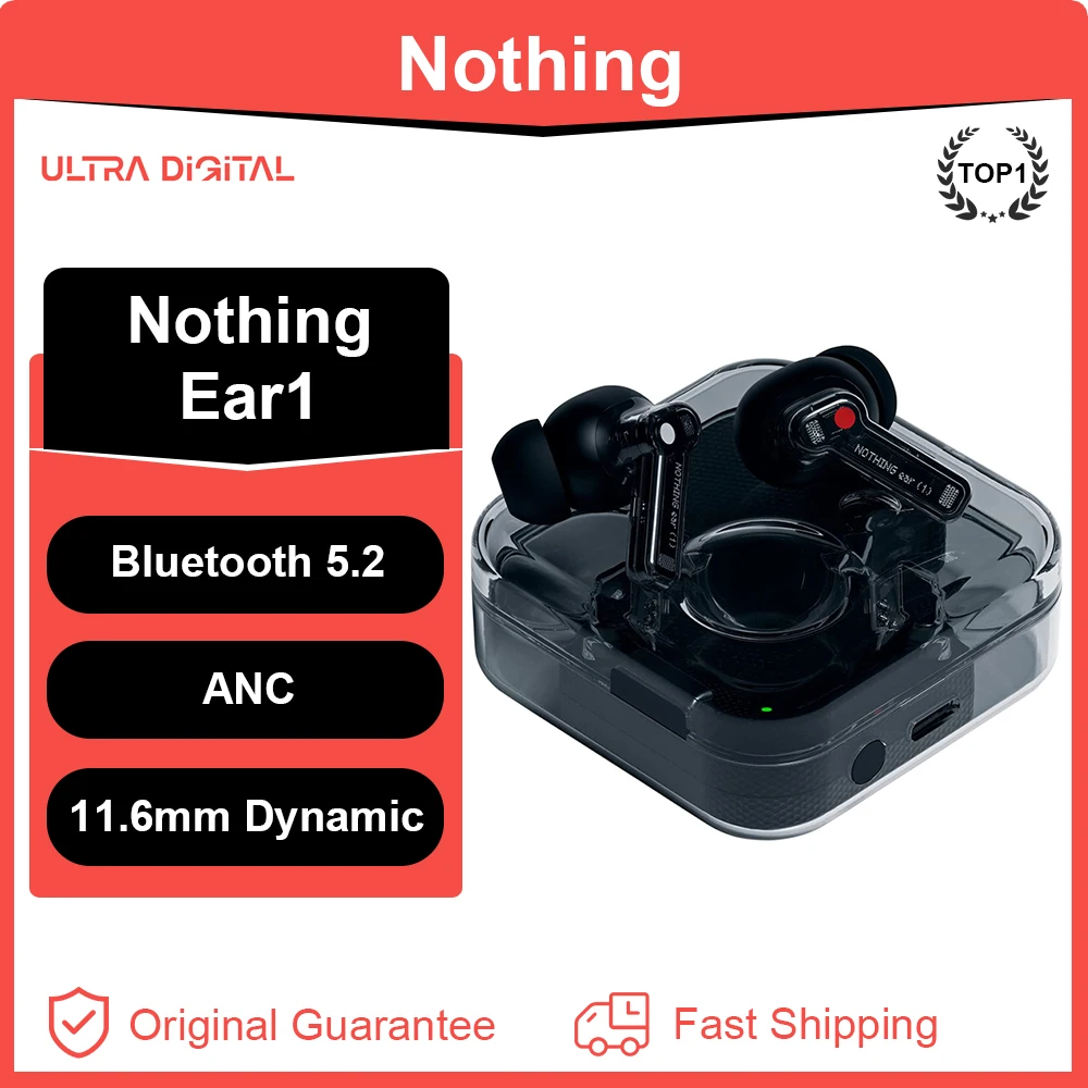 

Original Nothing Ear 1 Wireless Earbuds Bluetooth 5.2 Earphones 11.6mm Dynamic ANC Active Noise Cancellation In-Ears Headphone