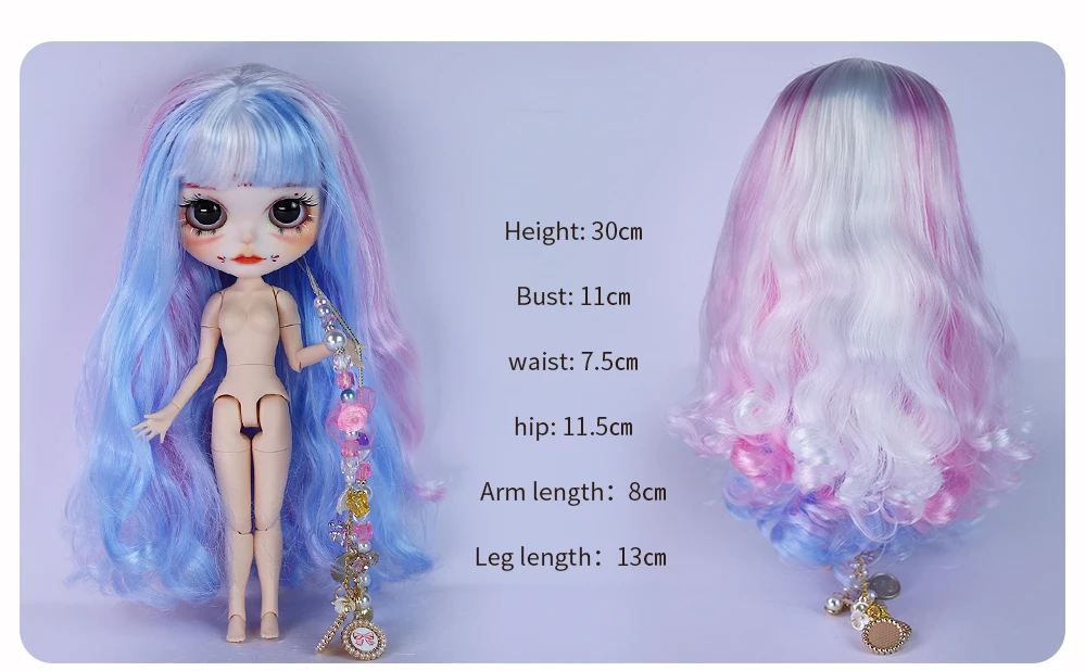 Jenny – Premium Custom Neo Blythe Doll with Multi-Color Hair, White Skin & Matte Cute Face 3 Jenny – Premium Custom Neo Blythe Doll with Multi-Color Hair, White Skin & Matte Cute Face 3