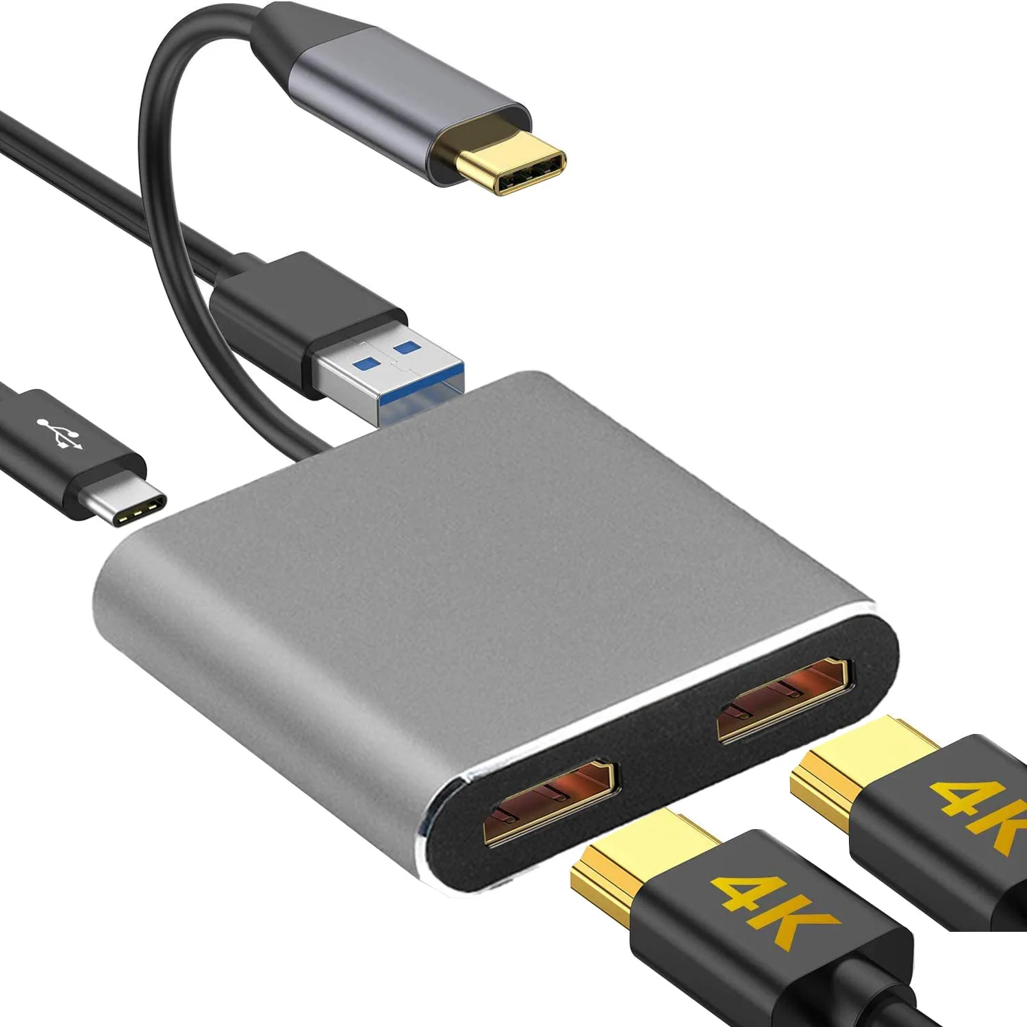 USB C to 4K UHD Display Type-C Thunderbolt3 to 2 Monitors USB 3.0 OTG with PD Fast Charging for Macbook Laptop Docking Station
USB C to 4K UHD Display Type-C Thunderbolt3 to 2 Monitors USB 3.0 OTG with PD Fast Charging for Macbook Laptop Docking Station