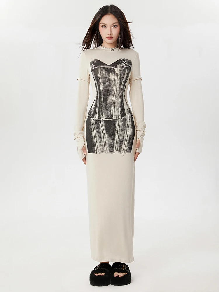 Korean Fashion Women's 2023 Fall Bell Long Sleeve Slim-Fit Dress Sexy Sheath Knit High Waist Printed Long Dress Maxi Dresses
Korean Fashion Women's 2023 Fall Bell Long Sleeve Slim-Fit Dress Sexy Sheath Knit High Waist Printed Long Dress Maxi Dresses