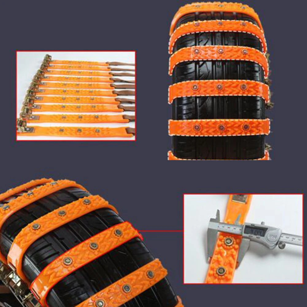 6Pcs Universal Winter Snow Mud Anti-skid Tire Chains Tendon For Car Sedan SUV Snowproof Tire Accessories
6Pcs Universal Winter Snow Mud Anti-skid Tire Chains Tendon For Car Sedan SUV Snowproof Tire Accessories
