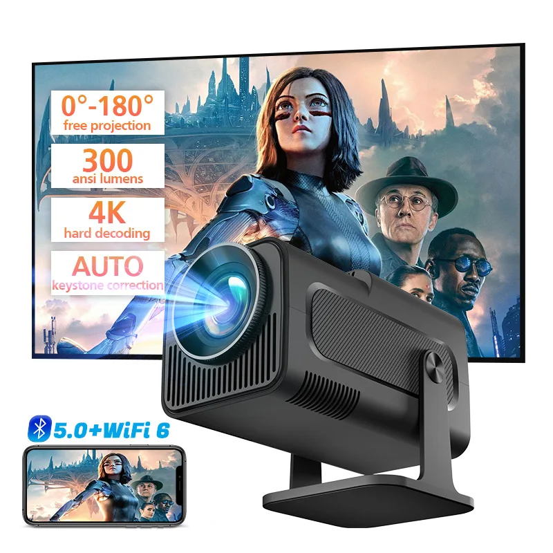 

Android 11 390ANSI HY320 Projector 4K Native 1080P Dual Wifi6 BT5.0 Cinema Outdoor Portable Projetor Upgrated HY300