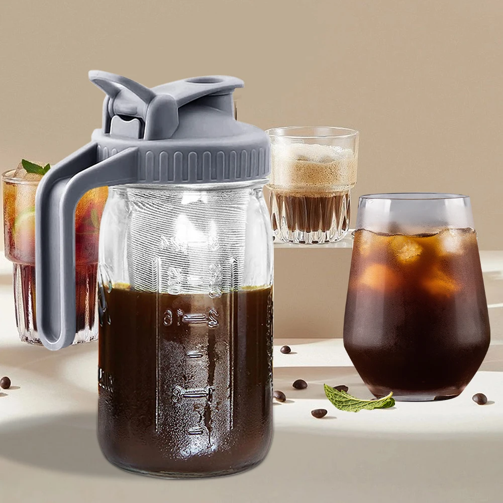 Mason Jar With Pour Spout Handle Lid Detachable Infuser 2000ml Glass Jar Pitcher For Cold Brew Coffee Iced Tea Juice Fruit Drink
Mason Jar With Pour Spout Handle Lid Detachable Infuser 2000ml Glass Jar Pitcher For Cold Brew Coffee Iced Tea Juice Fruit Drink