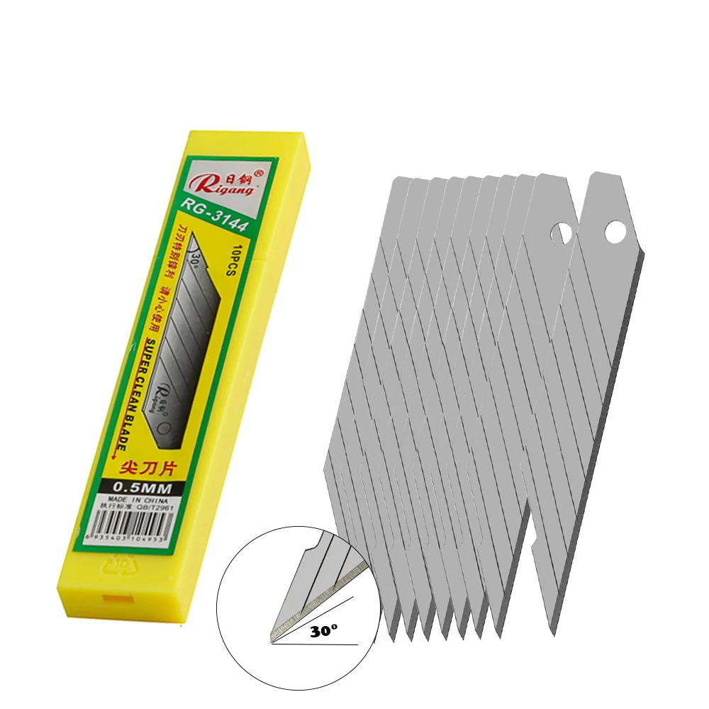 20/50pcs 30 Degree 18mm Carbon Steel Snap Off Knife Blades Car Vinyl Film Decal Cutting Utility Knife Spare Replacement Blade
20/50pcs 30 Degree 18mm Carbon Steel Snap Off Knife Blades Car Vinyl Film Decal Cutting Utility Knife Spare Replacement Blade