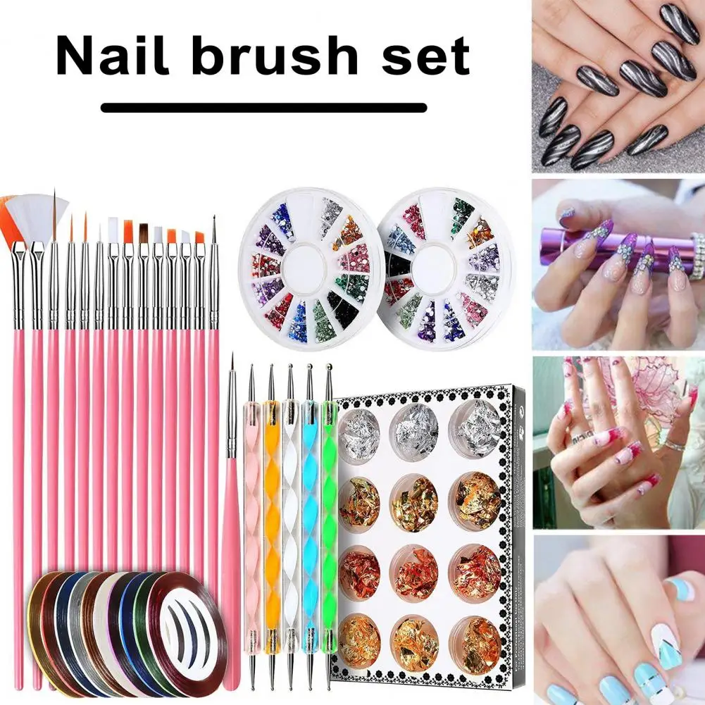 

Nail Brush for Detailed Images Stunning Nail Art Brush Set for Detailed User-friendly Manicure Ergonomic Handle Gold Silver