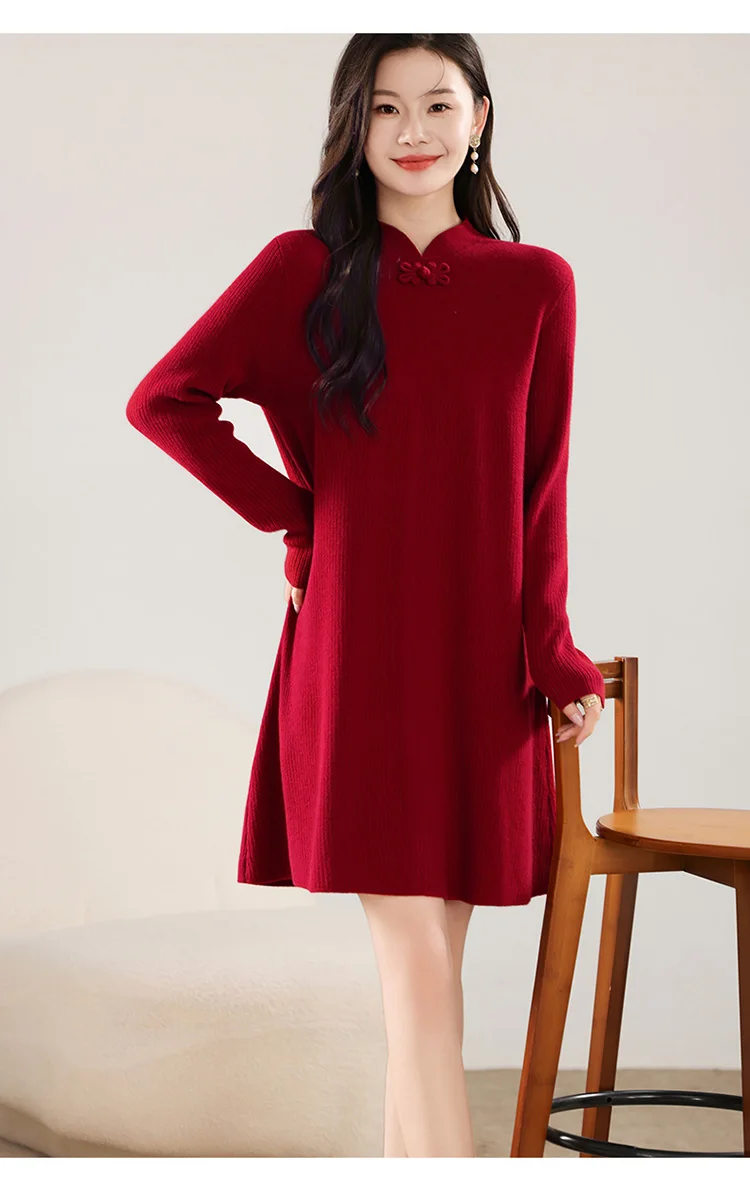 فستان نسائي طويل محبوك ، صوف ميرينو ، فستان تنحيف ، الأكثر مبيعًا في الشتاء والخريف ، جديد فستان نسائي طويل محبوك ، صوف ميرينو ، فستان تنحيف ، الأكثر مبيعًا في الشتاء والخريف ، جديد