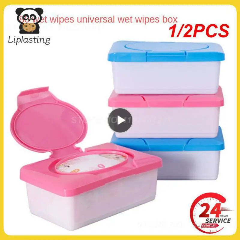 

1/2PCS Wet Tissue Box Baby Wipes Storage Case Napkin Dispenser Plastic Paper Container Tissue Holder Baby Care Stroller